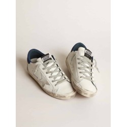 Super-Star sneakers with off-white suede star and blue lizard-print nubuck heel tab