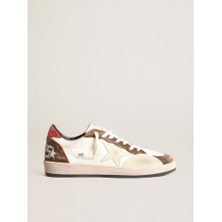 Women's Ball Star Pro sneakers in white nappa leather with knurled ivory rubber inserts