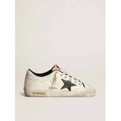 Men’s Super-Star LTD sneakers in beige canvas with black leather star and white leather heel tab