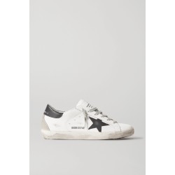 Superstar distressed leather sneakers black